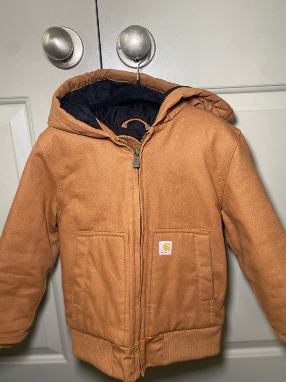 Carhartt Kids Hooded Puffer Jacket in Carhartt Brown